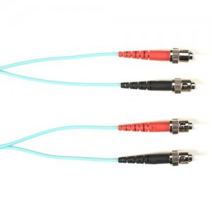 Black Box Colored Fiber OM4 50-Micron Multimode Fiber Optic Patch Cable - Duplex, Plenum FOCMPM4-001M-STST-AQ