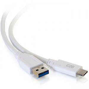 C2G 6ft USB 3.0 Type C to USB A - USB Cable White M/M 28836