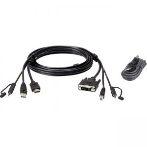 Aten 1.8M USB HDMI to DVI-D Secure KVM Cable Kit 2L7D02DHX2