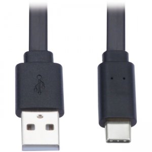 Tripp Lite USB-A to USB-C Flat Cable (M/M), Black, 3 ft. (0.9 m) U038-003-FL