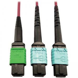 Tripp Lite 400G Multimode 50/125 OM4 Fiber Optic Cable, Magenta, 1 m N846D-01M-16DMG