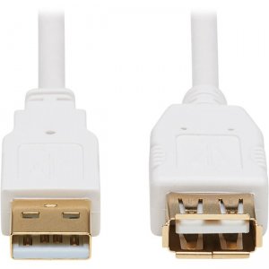 Tripp Lite USB-A Antibacterial Extension Cable (M/F), USB 2.0, White, 3-ft. (0.91 m) U024AB-003