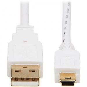 Tripp Lite USB-A to USB Mini-B Antibacterial Cable (M/M), USB 2.0, White, 3-ft. (0.91