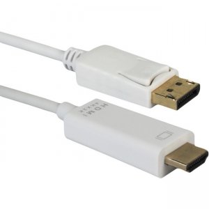 QVS 3ft DisplayPort to HDMI 4K Digital A/V White Cable DPHD-03W