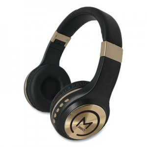 Morpheus 360 SERENITY Stereo Wireless Headphones with Microphone, Black with Gold Accents MHSHP5500G HP5500G