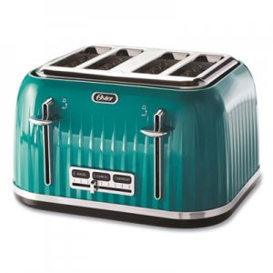 Oster 4-Slice Toaster with Textured Design with Chrome Accents, 12 x 13 x 8, Teal OSR2090575 2090575