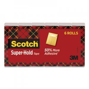 Scotch Super-Hold Tape Refill, 1" Core, 0.75" x 27.77 yds, Transparent, 6/Pack MMM700K6 700K6