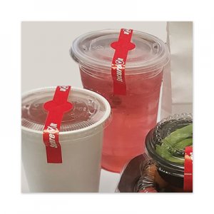 National Checking Company SecureIT Tamper Evident Drink Lid Seal, "Secure It", 1 x 7, Red, 250/Roll, 2 Rolls/Pack