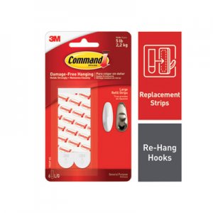 Command Refill Strips, Removable, Holds up to 5 lbs, 0.75" x 3.65", White, 6/Pack MMM70006903176 17023P-ES