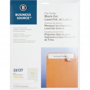 Business Source Block-out Filing Laser/Inkjet Label 26137 BSN26137