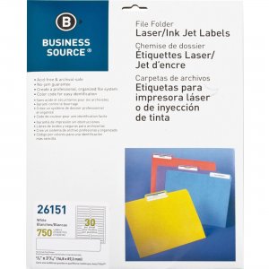 Business Source Permanent Laser/Inkjet Filing Label 26151 BSN26151