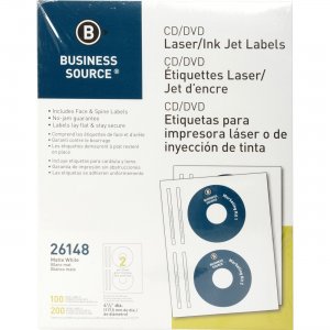 Business Source CD/DVD Laser/Inkjet Label 26148 BSN26148