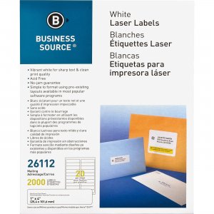 Business Source Mailing Laser Label 26112 BSN26112