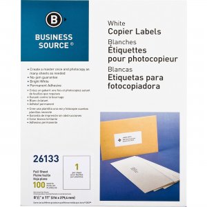 Business Source Copier Full Sheet Label 26133 BSN26133