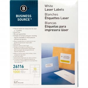 Business Source Mailing Laser Label 26116 BSN26116