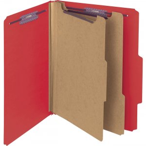 Smead Bright Red PressGuard Classification File Folder with SafeSHIELD Fasteners 14202 SMD14202