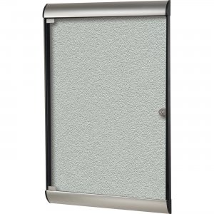 Ghent Silhouette Enclosed with 193 Silver Vinyl Tackboard SILH20416 GHESILH20416