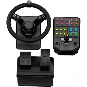Logitech G Heavy Equipment Bundle Simulation Wheel, Pedals and Side Panel Control Deck 945-000063