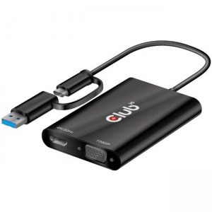 Club 3D USB Gen1 Type-C/-A to Dual HDMI (4K/30Hz) / VGA (1080/60Hz) CSV-1611