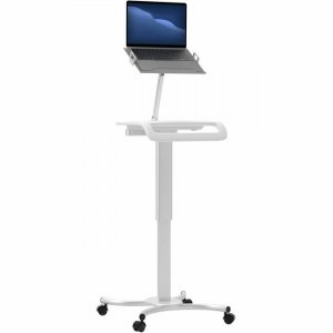CTA Digital Height-Adjustable Rolling Workstation Cart with Laptop Holder QPAD-HRSWLT