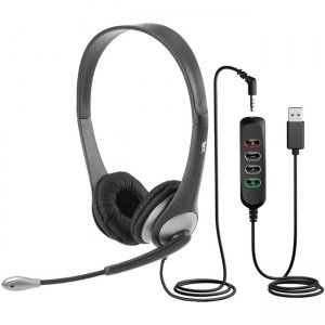 Cyber Acoustics Stereo 3.5mm And USB Controller Headset AC-204USB