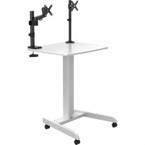 CTA Digital Height-Adjustable Rolling Desk with 2 Grommet VESA Mounts PAD-ARLTD2