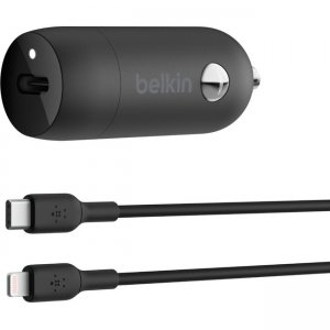 Belkin BoostCharge 30W USB-C Car Charger + USB-C to Lightning Cable CCA004BT1MBK-B5