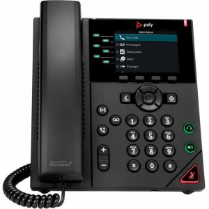 Poly 6-Line IP Phone and PoE-Enabled with Power Supply 89B69AA#ABA VVX 350