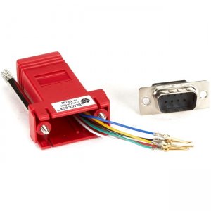 Black Box Modular Adapter Kit - DB9M to RJ11F, 6-Wire with Thumbscrews, Red FA780