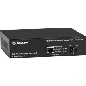 Black Box 10/100/1000B-T PoE PSE To 1000B-X Media Converter LPS500A-MM-LC-R3