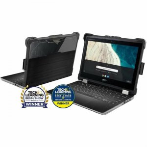 MAXCases Extreme Shell-L for Acer R752T Chromebook Spin 511 11" (Clear/Black) AC-ESL-R752T-BLK