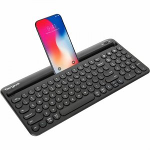 Targus Multi-Device Bluetooth Antimicrobial Keyboard With Tablet/Phone Cradle AKB867US