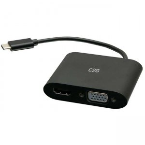 C2G USB C to HDMI & VGA Dual Monitor Adapter - 4K 30Hz - Black C2G29830