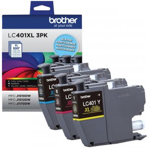 Brother LC401XL3PK 3-Pack Color Ink Cartridges LC401XL3PKS BRTLC401XL3PKS