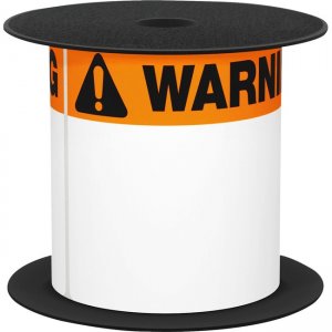 Brother 4in x 6in Orange Warning 1.125in Header Die-Cut ANSI / OSHA Label BMSLT46WARN