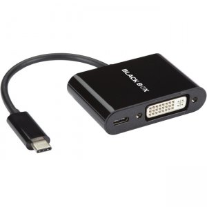 Black Box USB-C to DVI Adapter with 60W Power Delivery, 4K60, HDR VA-USBC31-DVIC