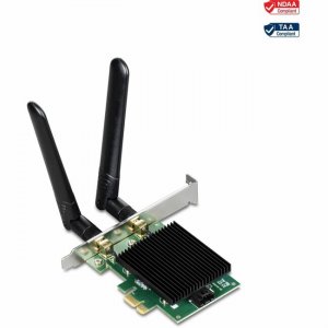 TRENDnet AX3000 Wireless Dual Band & Bluetooth 5.2 (Class 2) PCIe Adapter TEW-907ECH
