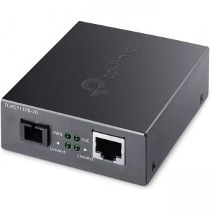 TP-LINK 10/100Mbps WDM Media Converter with 1-Port PoE TL-FC111PB-20