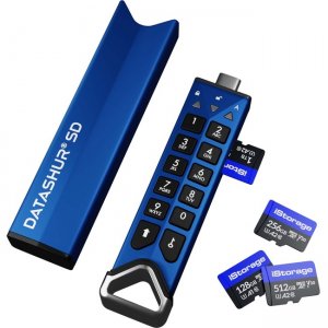 iStorage datAshur SD USB 3.2 (Gen 1) Type C Flash Drive/Flash Card Reader IS-FL-DSD-256-DP