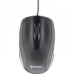 Verbatim Corded Optical Mouse - Black 70733 VER70733