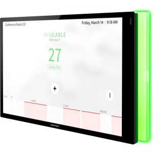 Crestron 10.1 in. Room Scheduling Touch Screen, Black Smooth, with Light Bar 6511515 TSS-1070-B-S-LB