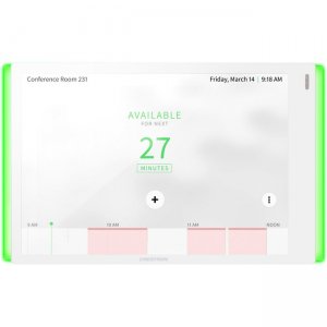 Crestron 7 in. Room Scheduling Touch Screen, White Smooth, with Light Bar 6511518 TSS-770-W-S-LB
