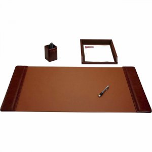 Dacasso Mocha Leather 3-Piece Desk Pad Kit D3037 DACD3037