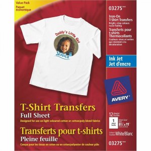 Avery T-Shirt Transfers for Inkjet Printers 03275 AVE03275