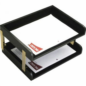 Dacasso Two Side Load Letter Trays With Gold Posts A1072 DACA1072
