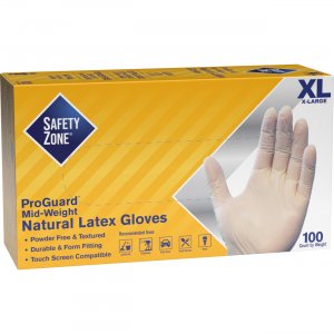 Safety Zone Powder Free Natural Latex Gloves GRPR-XL-1-T SZNGRPRXL1T