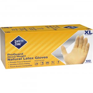 Safety Zone Powder Free Natural Latex Gloves GRPR-XL-1-T8 SZNGRPRXL1T8