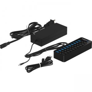Sabrent 10-Port 60W USB 3.0 Hub with Individual Power Switches and LEDs HB-BU10