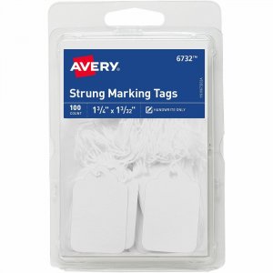 Avery Marking Tags, Strung, 1-3/4" x 1-3/32" , 100 Tags (6732) 06732 AVE06732