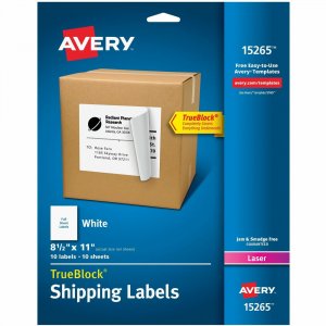 Avery Internet Shipping Labels, 8-1/2" x 11" , 10 Labels 15265 AVE15265